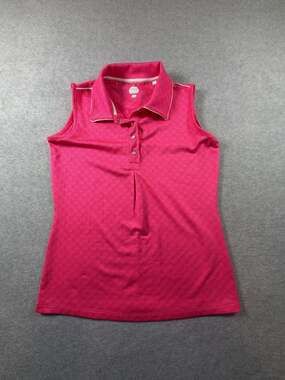 Bollé Tech Women's Pink Jacquard Sleeveless Golf Polo Shirt